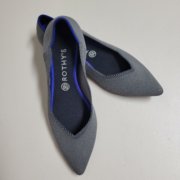 Rothy's The Point Cloud Grey Birdseye Flats Size 11. - Picture 4 of 14